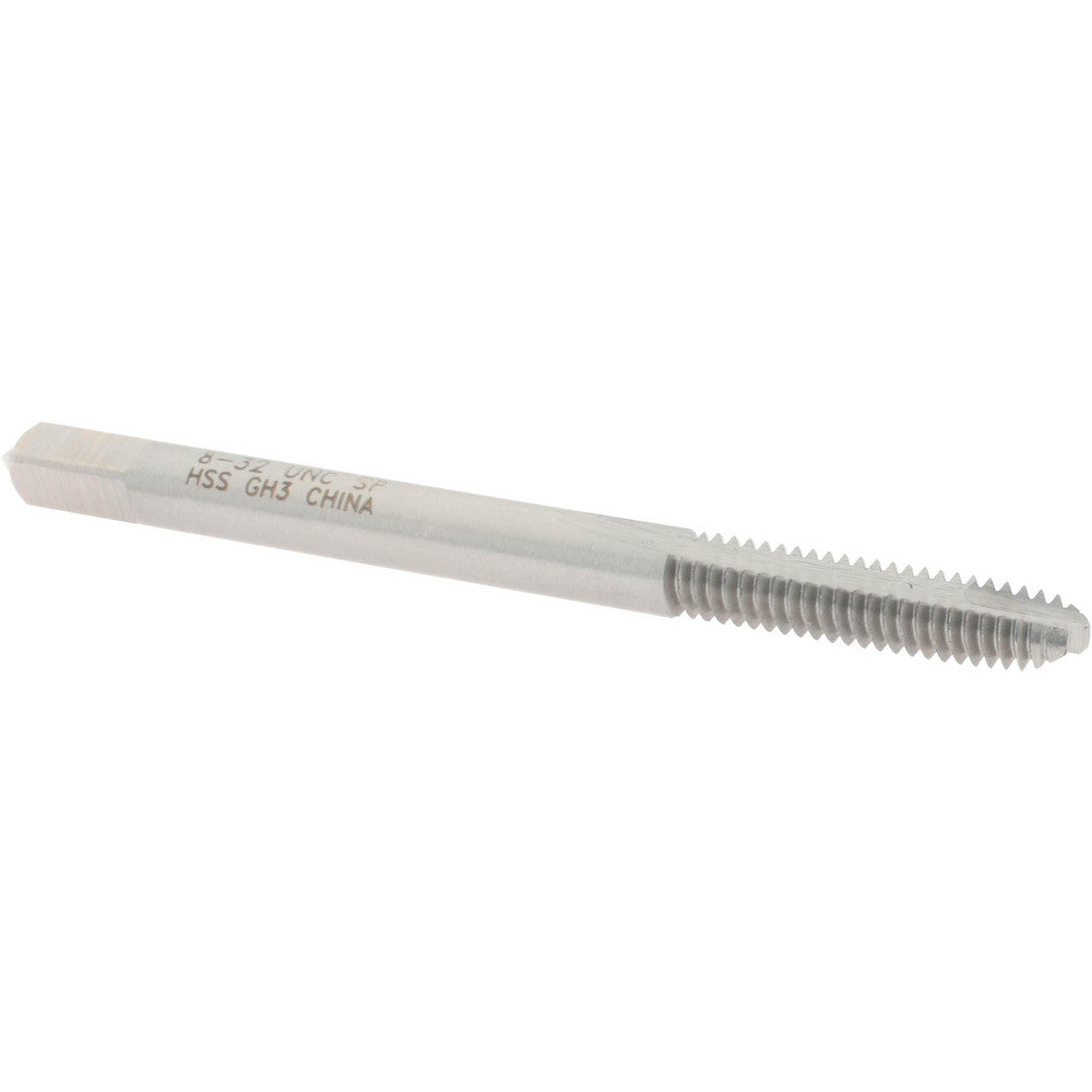 Value Collection MSC-04517330 Spiral Point Tap #8-32 UNC, 2 Flutes, Bottoming, 2B Class of Fit, High Speed Steel, Bright Finish