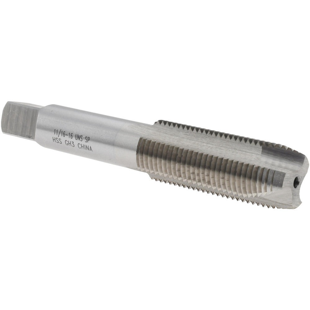 Value Collection MSC-04546461 Spiral Point Tap 11/16-16, UNS, 3 Flutes, Plug, High Speed Steel, Bright Finish