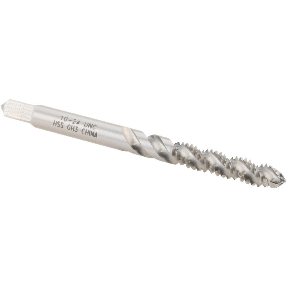 Value Collection MSC-04609822 Spiral Flute Tap #10-24 UNC, 3 Flutes, Modified Bottoming, 2B/3B Class of Fit, High Speed Steel, Bright/Uncoated