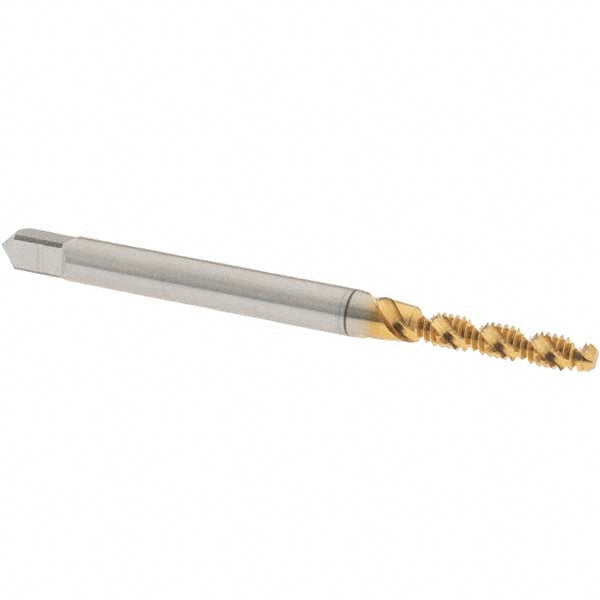OSG 2984505 Spiral Flute Tap #3-48, UNC, 2 Flute, Bottoming Chamfer, 2B Class of Fit, High-Speed Steel, TiN Finish