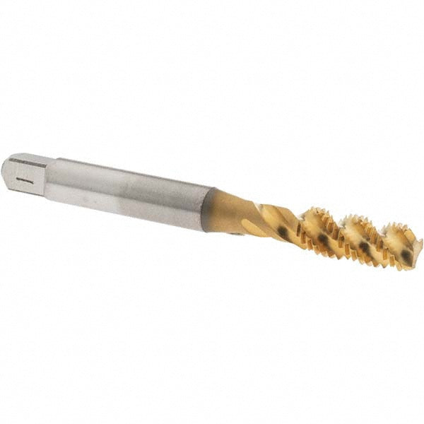 OSG 2985705 Spiral Flute Tap 1/4-28, UNF, 3 Flute, Bottoming Chamfer, 2B Class of Fit, High-Speed Steel, TiN Finish