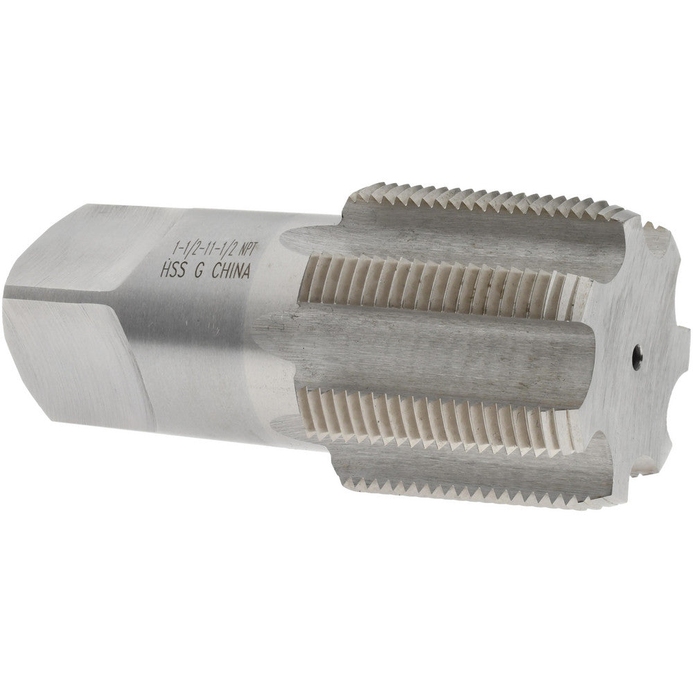 Value Collection MSC-04662110 Standard Pipe Tap 1-1/2 - 11-1/2, NPT, 7 Flutes, High Speed Steel, Bright/Uncoated