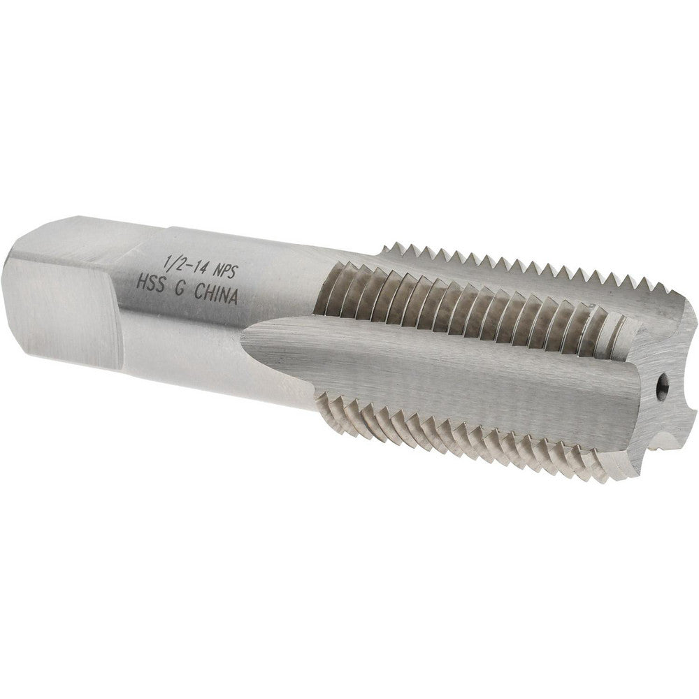 Value Collection MSC-04665055 Standard Pipe Tap 1/2-14, NPS, 4 Flutes, High Speed Steel, Bright/Uncoated