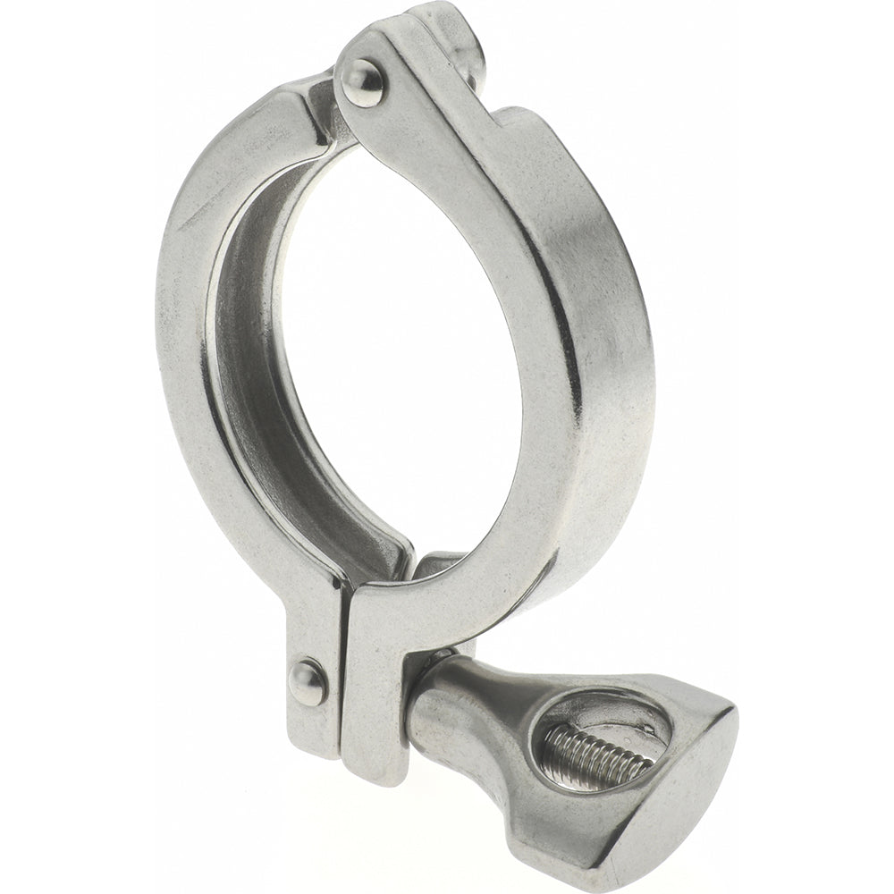 VNE 13MHHM2.0-H Sanitary Stainless Steel Pipe Clamp with Holed Wing Nut 2", Clamp Connection