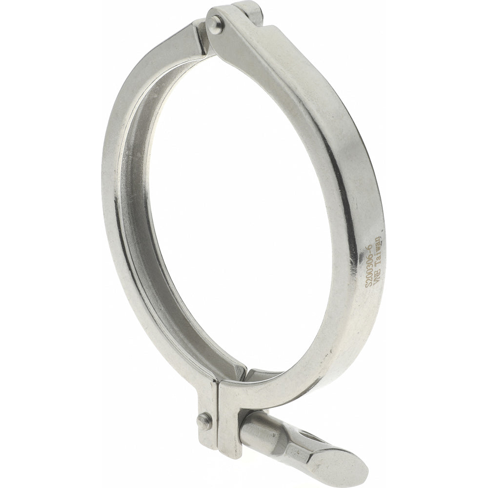 VNE 13MHHM4.0-H Sanitary Stainless Steel Pipe Clamp with Holed Wing Nut 4", Clamp Connection