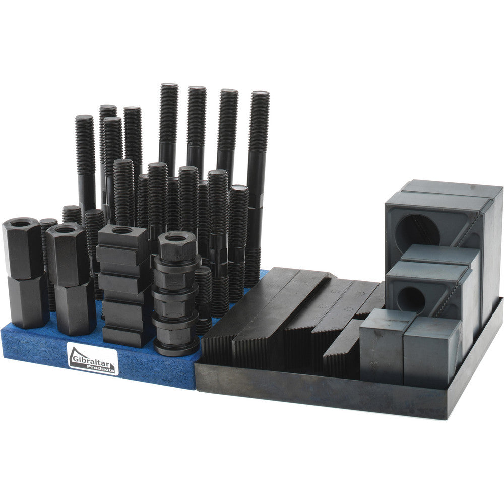 Gibraltar 20217G 50 Piece Fixturing Step Block & Clamp Set with 1-1/2" Step Block, 13/16" T-Slot, 3/4-10 Stud Thread