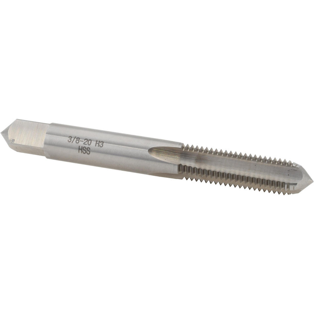 Value Collection JY4842209 Straight Flute Tap 3/8-20 UNS, 4 Flute, Plug Chamfer, 3B Class of Fit, HSS, Bright/Uncoated Finish