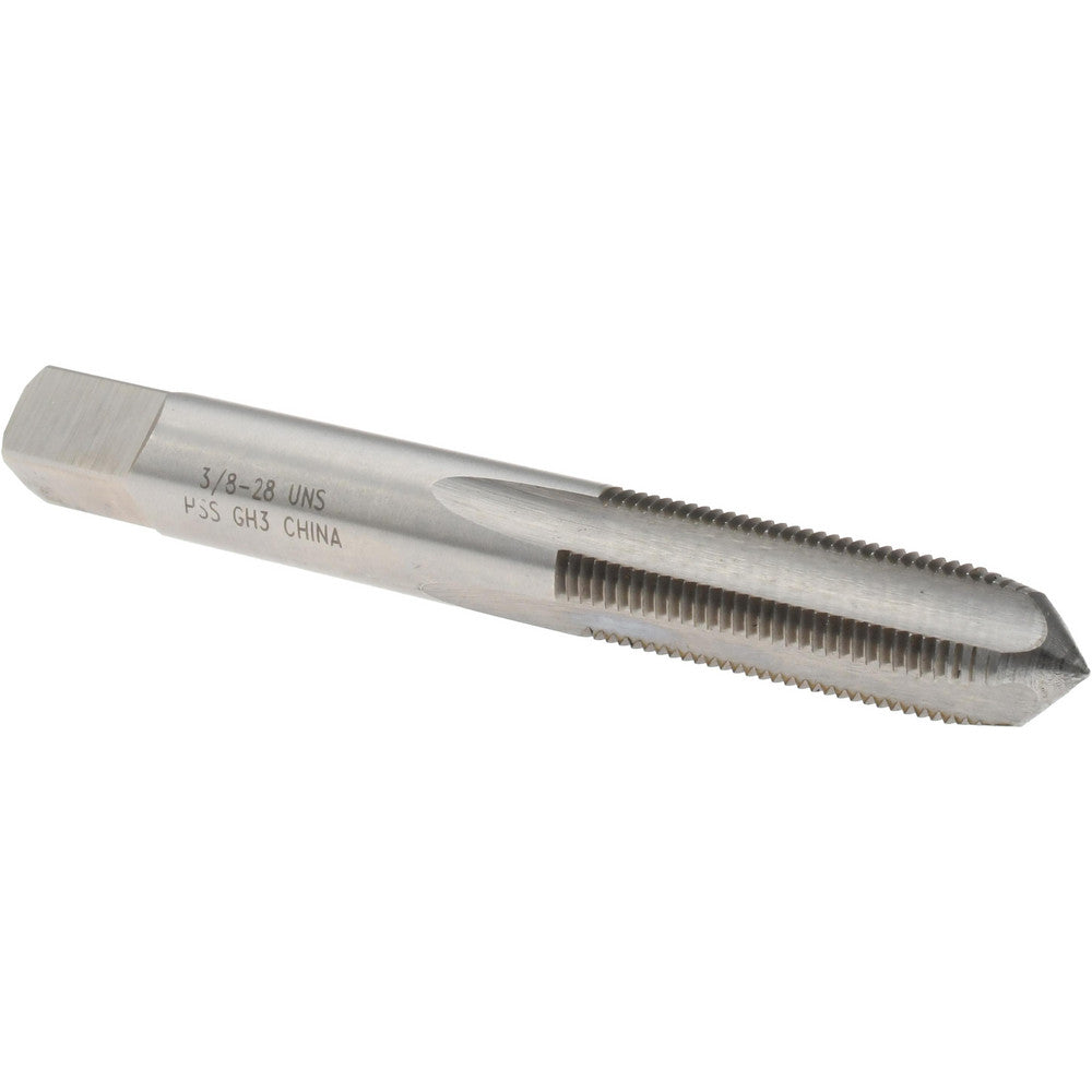 Value Collection JY4842266 Straight Flute Tap 3/8-28 UNS, 4 Flutes, Plug, 3B Class of Fit, High Speed Steel, Bright/Uncoated