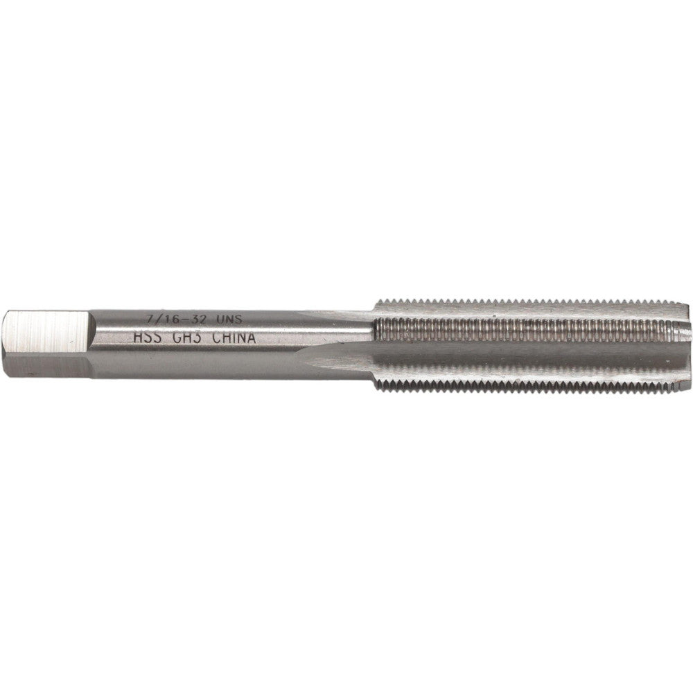 Value Collection JY4843322 Straight Flute Tap 7/16-32 UNS, 4 Flute, Plug Chamfer, 3B Class of Fit, High-Speed Steel, Bright/Uncoated Finish