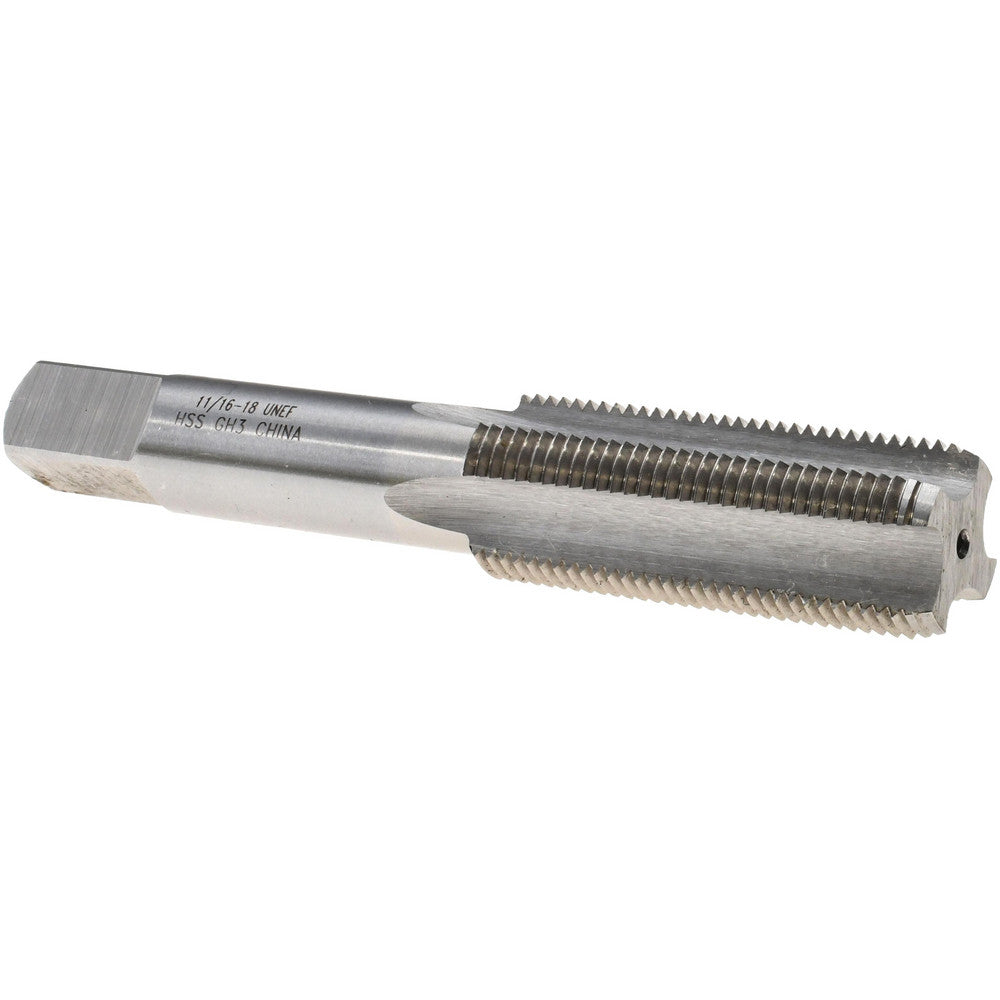 Value Collection JY4846770 Straight Flute Tap 11/16-18 UNEF, 4 Flutes, Bottoming, 3B Class of Fit, High Speed Steel, Bright/Uncoated