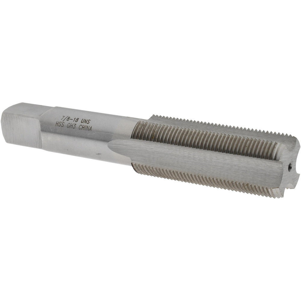 Value Collection JY4848131 Straight Flute Tap 7/8-18 UNS, 4 Flutes, Bottoming, High Speed Steel, Bright/Uncoated
