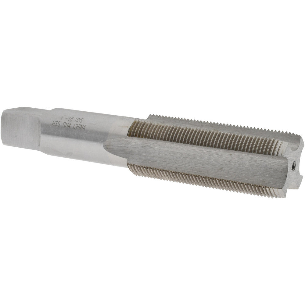 Value Collection JY4849170 Straight Flute Tap 1-18 UNS, 4 Flutes, Plug, 3B Class of Fit, High Speed Steel, Bright/Uncoated