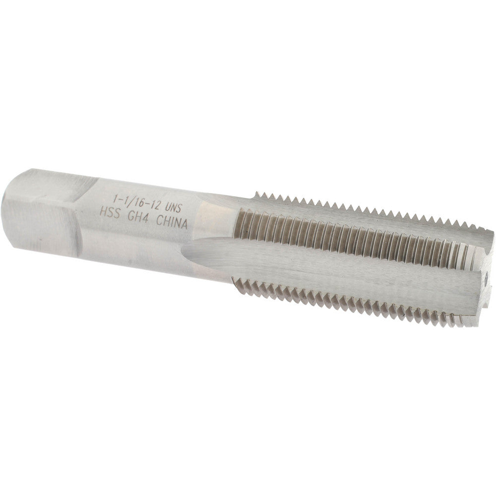 Value Collection JY4861142 Straight Flute Tap 1-1/16-12 UNS, 4 Flutes, Plug, High Speed Steel, Bright/Uncoated