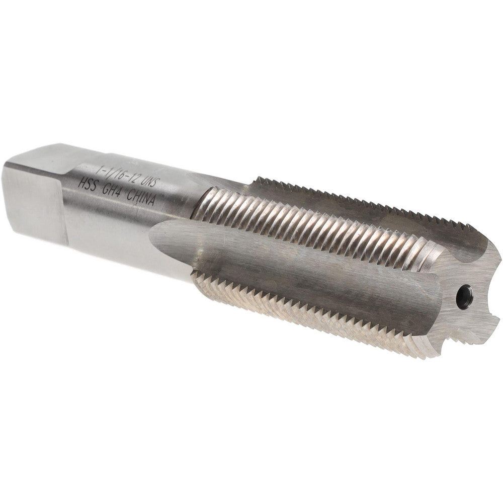 Value Collection JY4861159 Straight Flute Tap 1-1/16-12 UNS, 4 Flutes, Bottoming, High Speed Steel, Bright/Uncoated