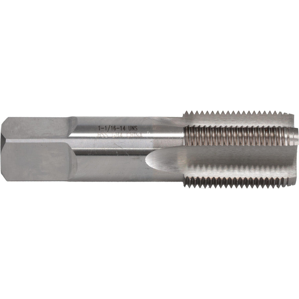 Value Collection JY4861175 Straight Flute Tap 1-1/16-14 UNS, 4 Flute, Plug Chamfer, 3B Class of Fit, High-Speed Steel, Bright/Uncoated Finish