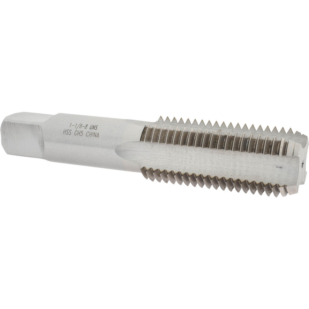 Value Collection JY4862066 Straight Flute Tap 1-1/8-8 UNS, 4 Flutes, Bottoming, High Speed Steel, Bright/Uncoated