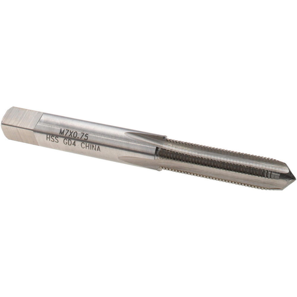 Value Collection JY4992301 Straight Flute Tap M7x0.75 Metric Fine, 4 Flutes, Plug, 6H Class of Fit, High Speed Steel, Bright/Uncoated