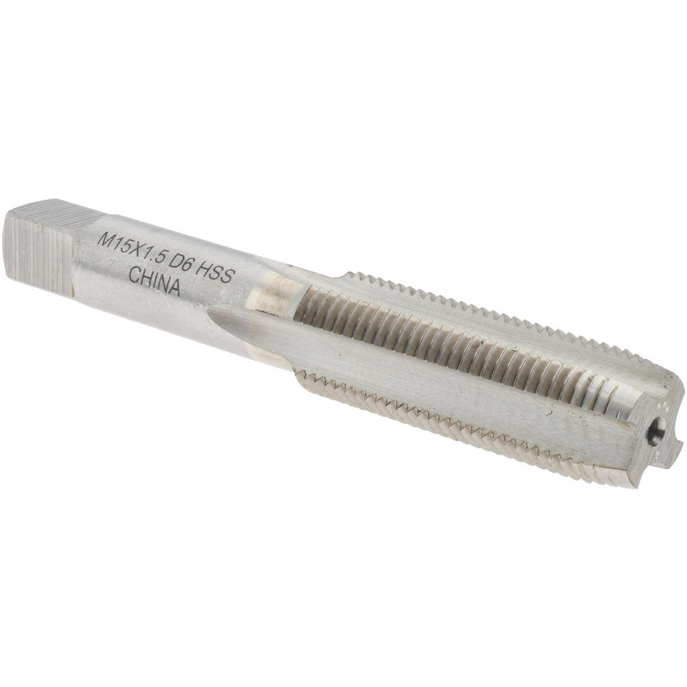 Value Collection JY4993622 Straight Flute Tap M15x1.50 Metric Fine, 4 Flutes, Plug, 6H Class of Fit, High Speed Steel, Bright/Uncoated