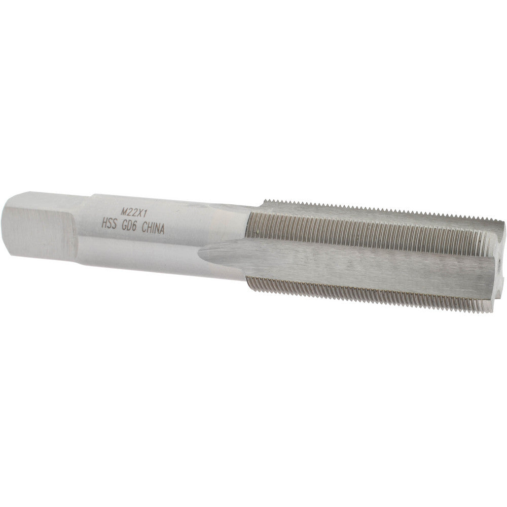 Value Collection JY4994257 Straight Flute Tap M22x1.00 Metric Fine, 4 Flutes, Plug, High Speed Steel, Bright/Uncoated