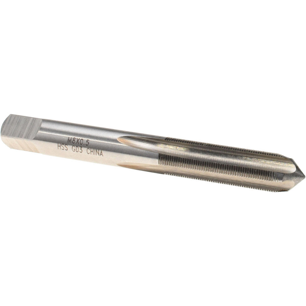Value Collection JY4995825 Straight Flute Tap M8x0.50 Metric Fine, 4 Flutes, Plug, 6H Class of Fit, High Speed Steel, Bright/Uncoated