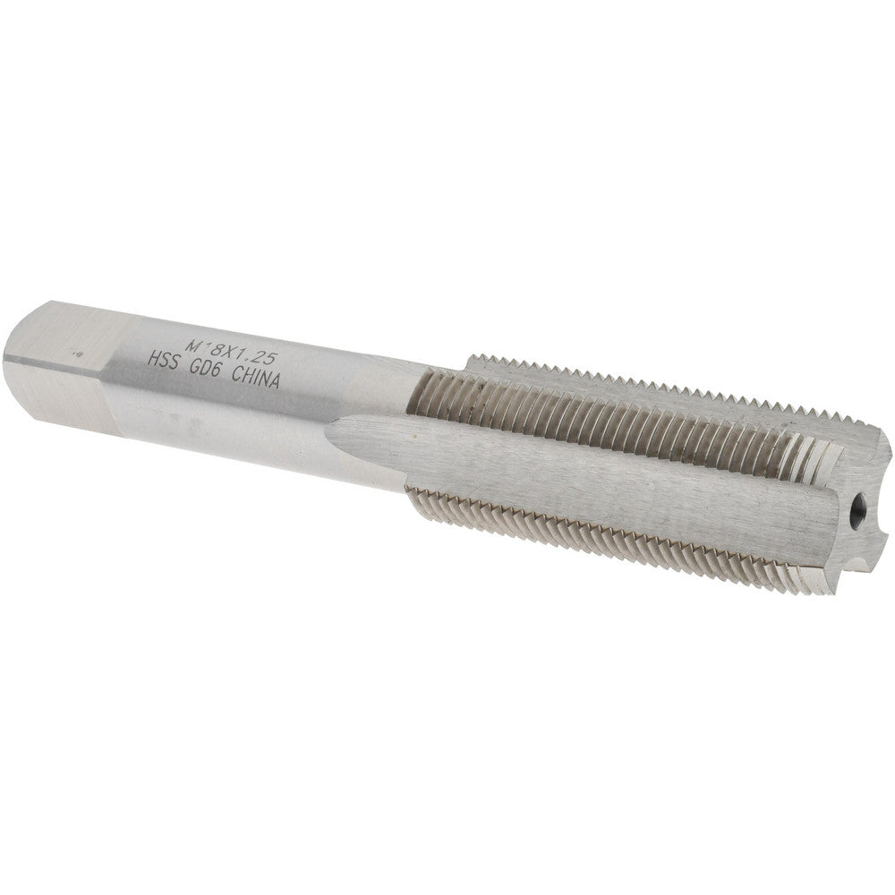 Value Collection JY4996120 Straight Flute Tap M18x1.25 Metric Special, 4 Flutes, Plug, 6H Class of Fit, High Speed Steel, Bright/Uncoated