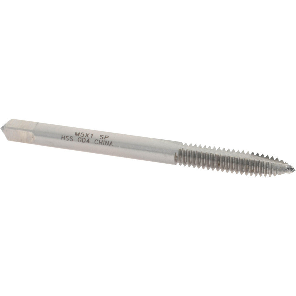 Value Collection MSC-04997359 Spiral Point Tap M5x1.00 Metric Special, 2 Flutes, Plug, High Speed Steel, Bright Finish