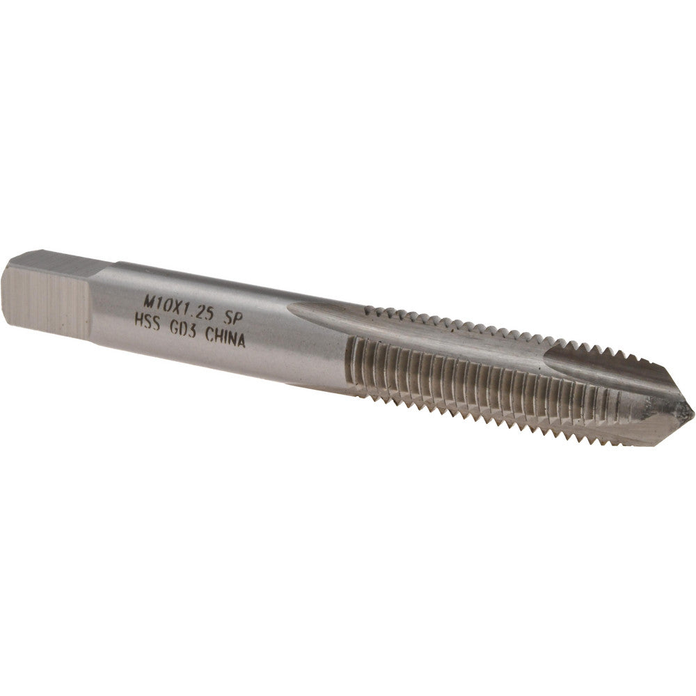 Value Collection MSC-04997573 Spiral Point Tap M10 x 1.25, Metric Fine, 3 Flutes, Plug, High Speed Steel, Bright Finish