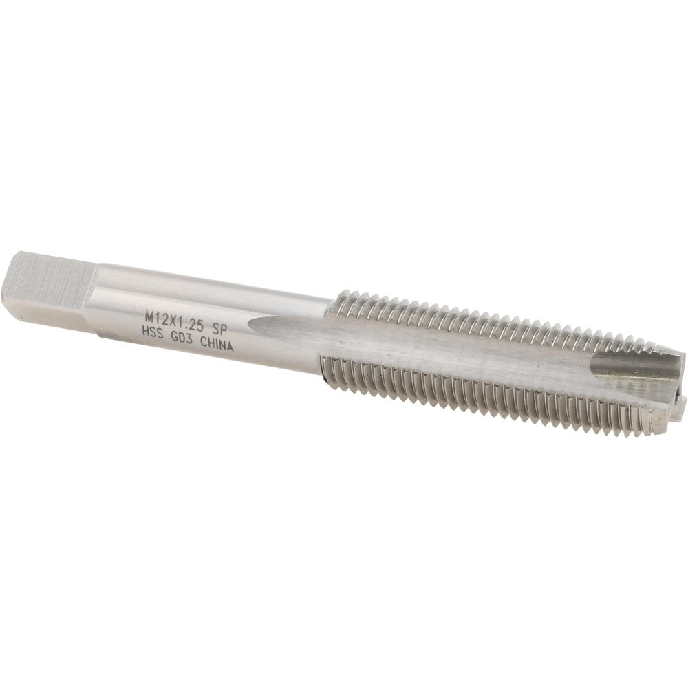Value Collection MSC-04997631 Spiral Point Tap M12 x 1.25, Metric Fine, 3 Flutes, Plug, High Speed Steel, Bright Finish