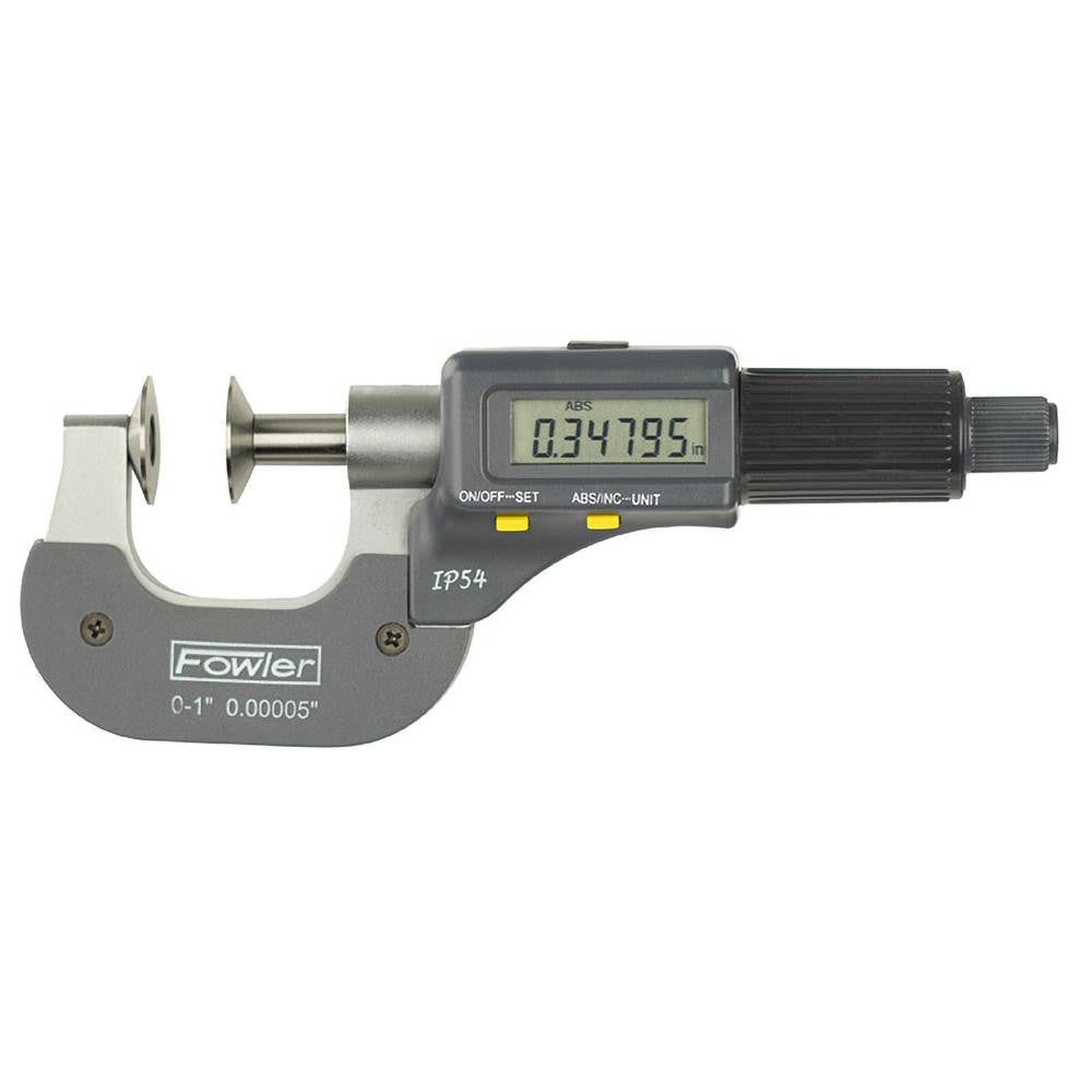 Fowler 54-860-301-0 0 to 1 Inch, Ratchet Stop Thimble, IP54 Water Resistance, Electronic Disc Micrometer