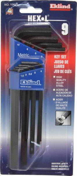 Eklind 10609 9 Piece L-Key Hex Key Set