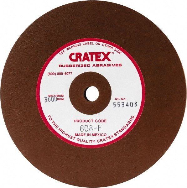 Cratex 608 F Surface Grinding Wheel 6" Dia, 1/2" Thick, 1/2" Hole
