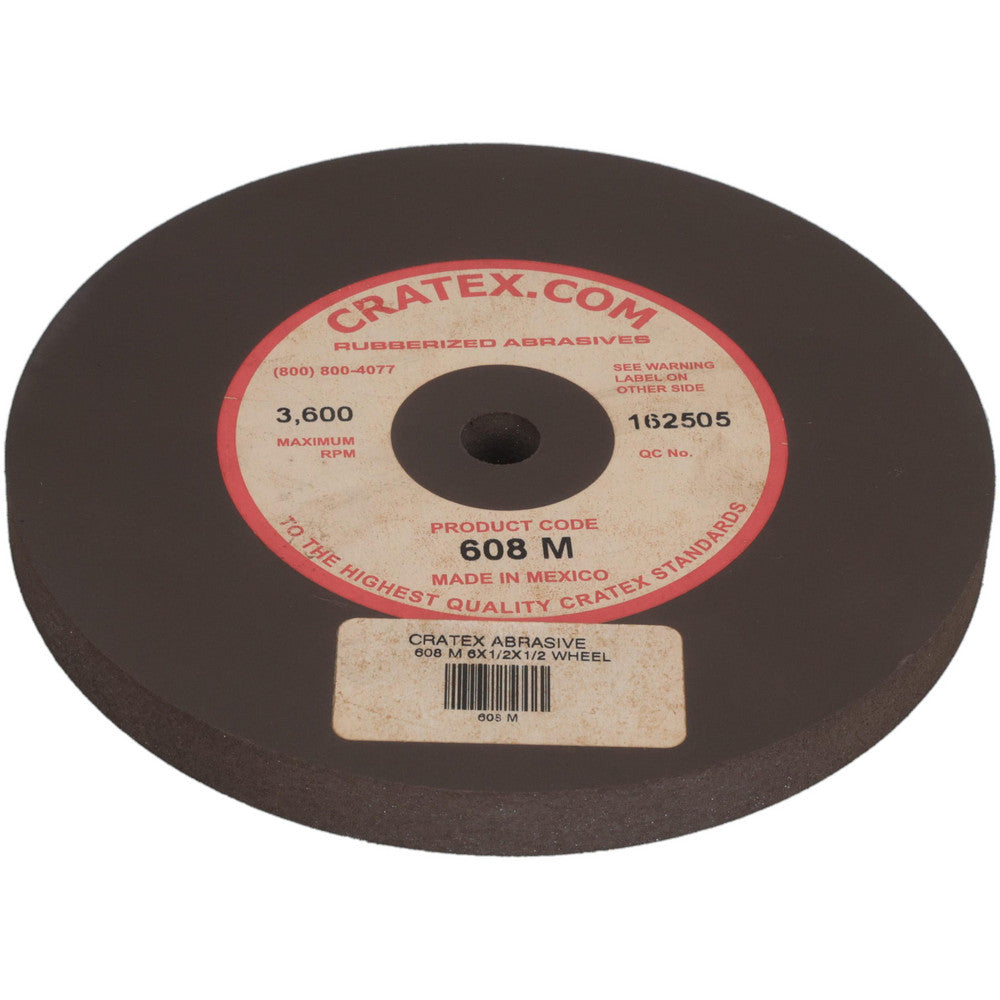 Cratex 608 M Surface Grinding Wheel 6" Dia, 1/2" Thick, 1/2" Arbor
