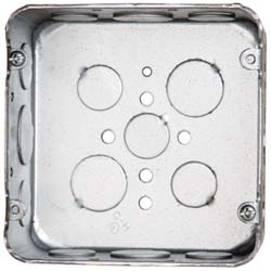 Cooper Crouse-Hinds TP556 Electrical Outlet Box Steel, Square, 4-11/16" OAH, 4-11/16" OAW, 2-1/8" OAD, 1 Gang