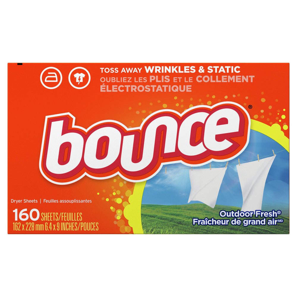 Bounce PGC80168CT Bounce Dryer Sheets, Ourdoor Fresh, 160 Count, 6/Case
