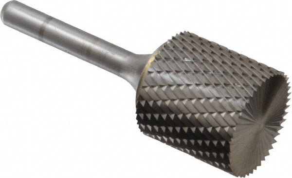 Kyocera SGS Precision Tools 11203 Abrasive Burr SB-9, 1" Cut Dia, Cylinder With End Cut, Double Cut