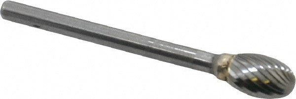 Kyocera SGS Precision Tools 13175 Abrasive Burr SE-51, 1/4" Cut Dia, Oval, Single Cut