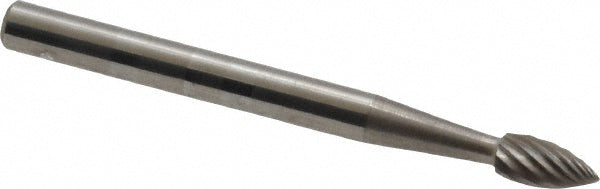 Kyocera SGS Precision Tools 14550 Abrasive Burr SH-41, 1/8" Cut Dia, Flame, Single Cut