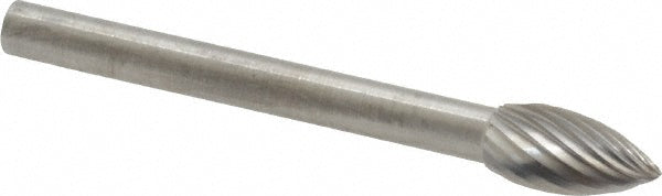 Kyocera SGS Precision Tools 14600 Abrasive Burr SH-53, 3/16" Cut Dia, Flame, Single Cut
