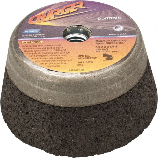 Norton 66253146917 Tool & Cutting Grinding Wheel 4" Dia, 16 Grit, Q Hardness, Type 11