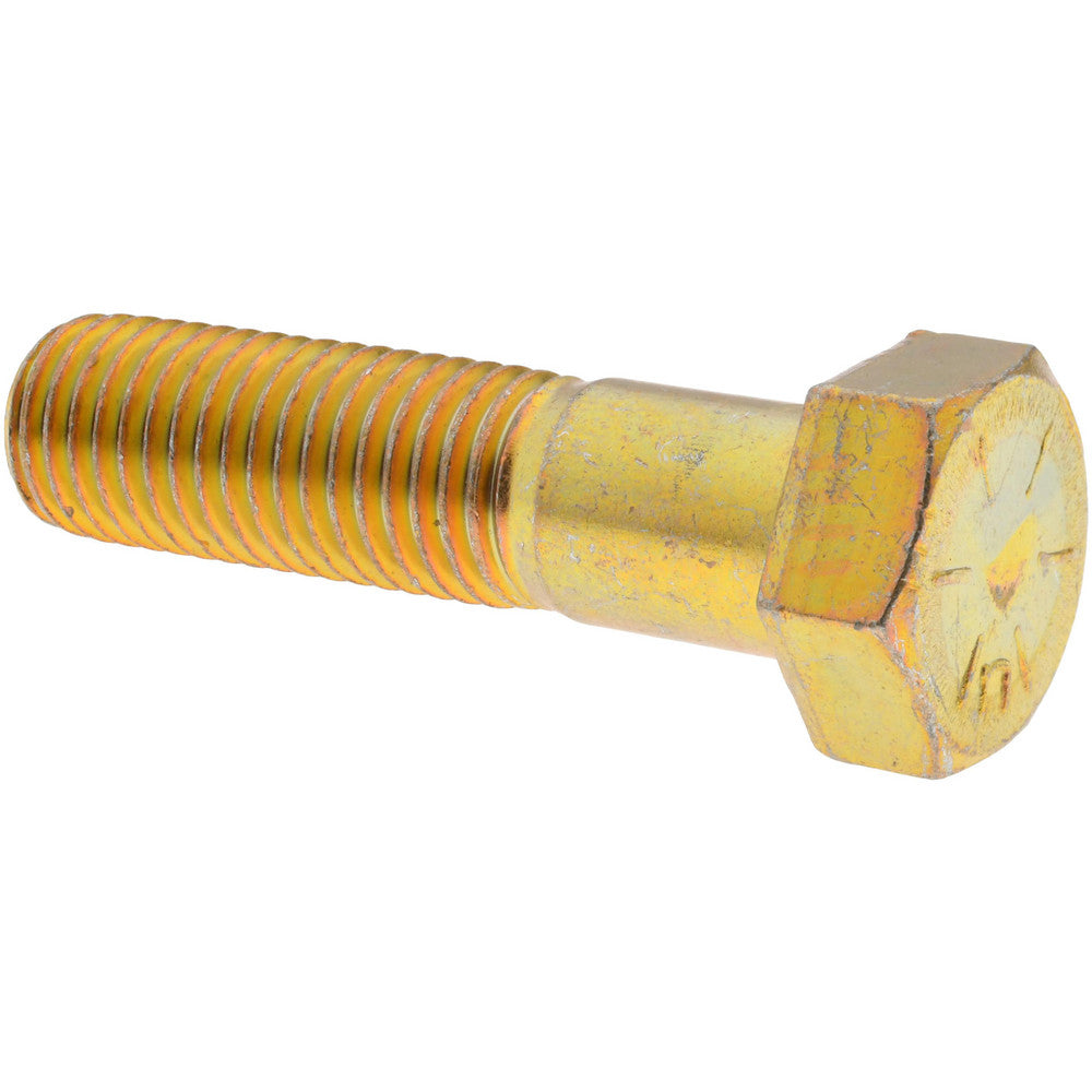 HHCS Made In USA 39176 Hex Head Cap Screw 3/4-10 x 3", Grade 8 Steel, Zinc Yellow Dichromate Finish