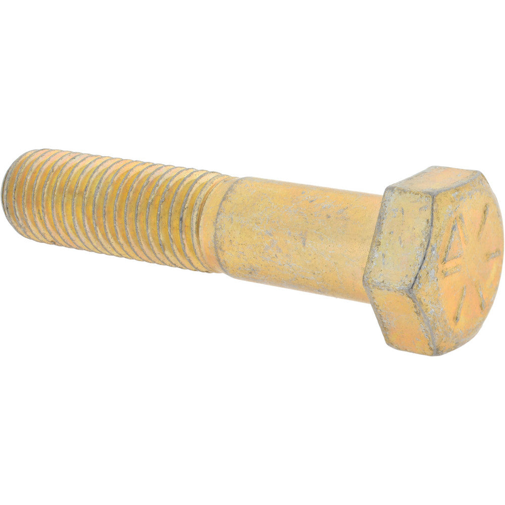 HHCS Made In USA 39178 Hex Head Cap Screw 3/4-10 x 3-1/2", Grade 8 Steel, Zinc Yellow Dichromate Finish