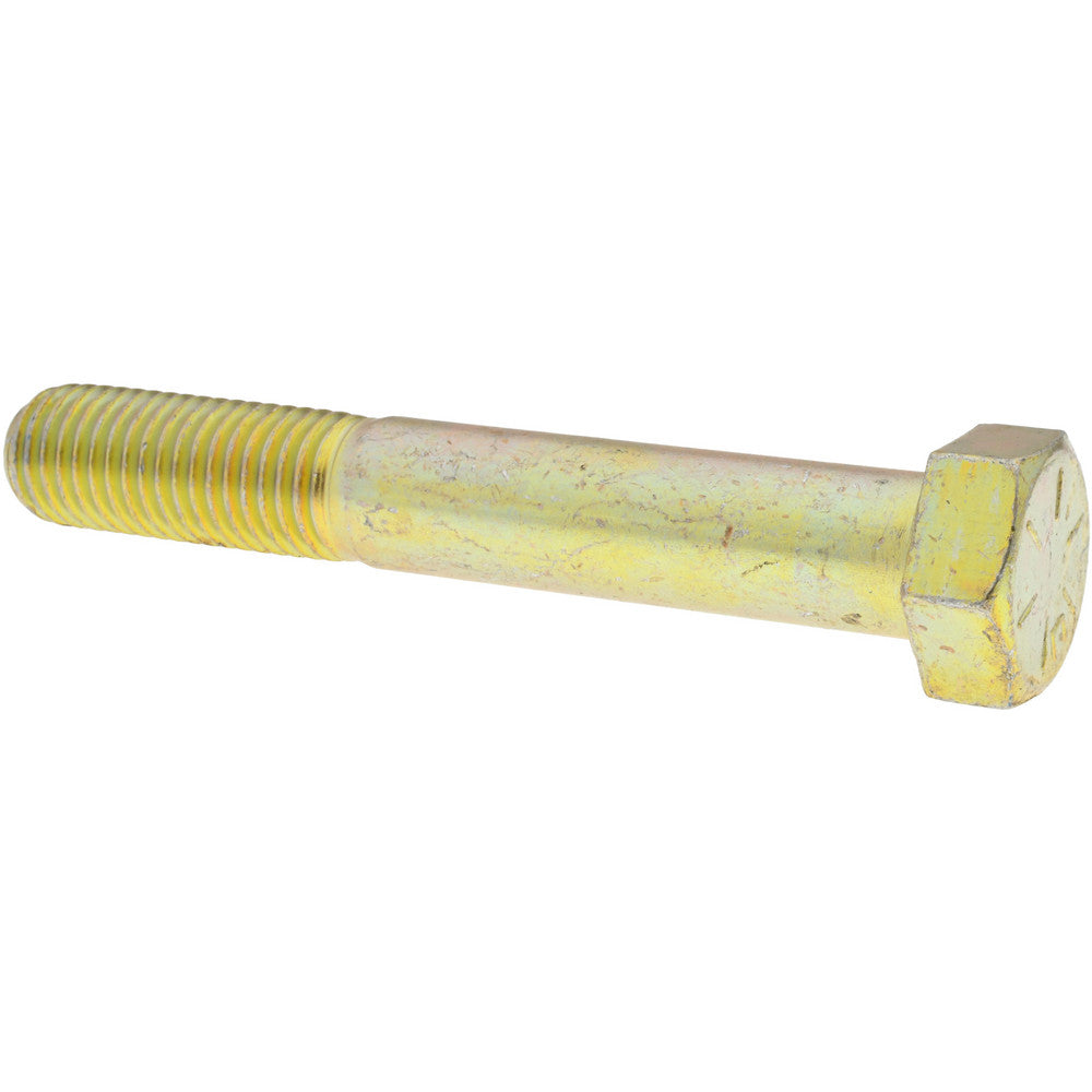HHCS Made In USA 39182 Hex Head Cap Screw 3/4-10 x 5", Grade 8 Steel, Zinc Yellow Dichromate Finish