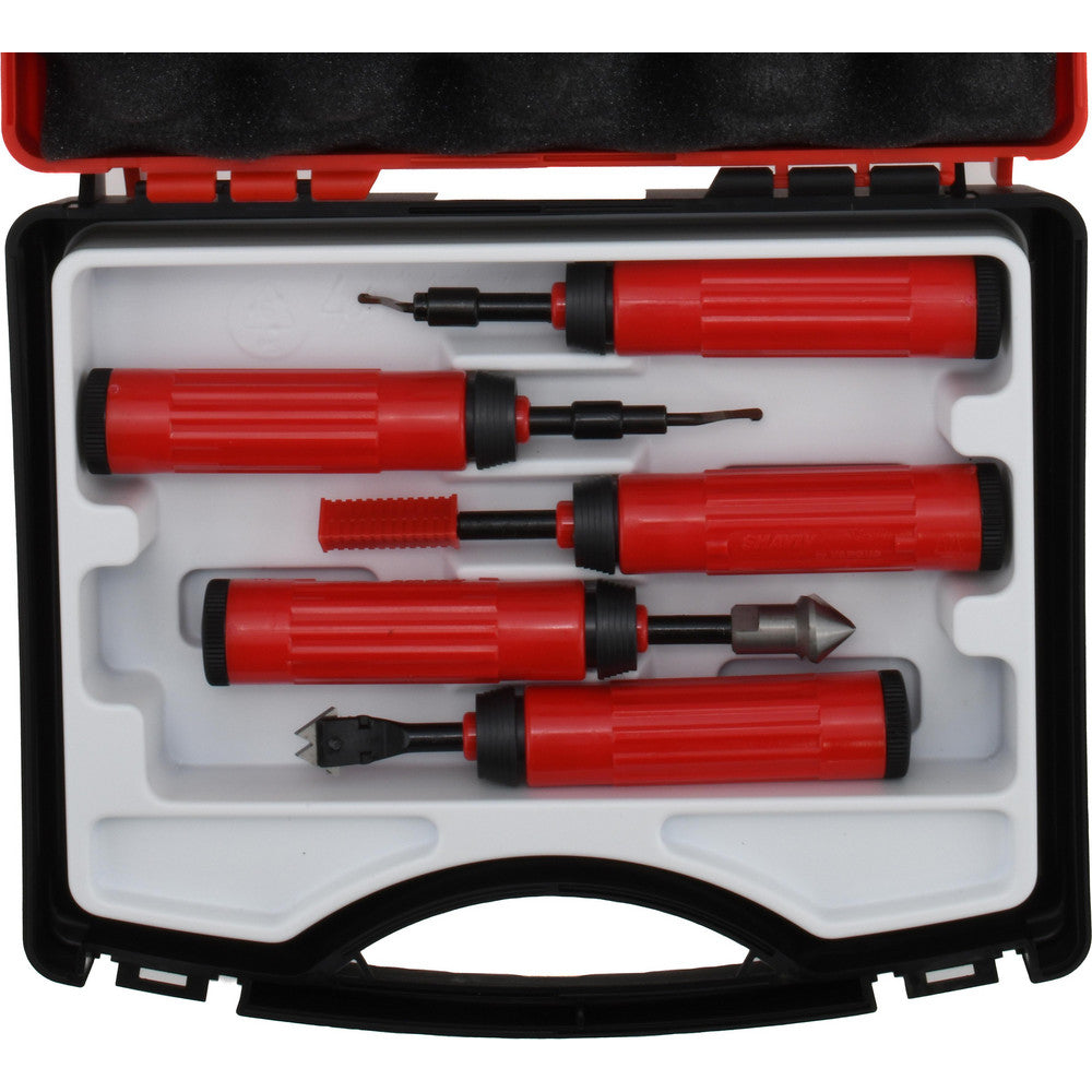 Shaviv 154-29060 Hand Deburring Tool Set 18 Pc, Solid Carbide & High Speed Steel