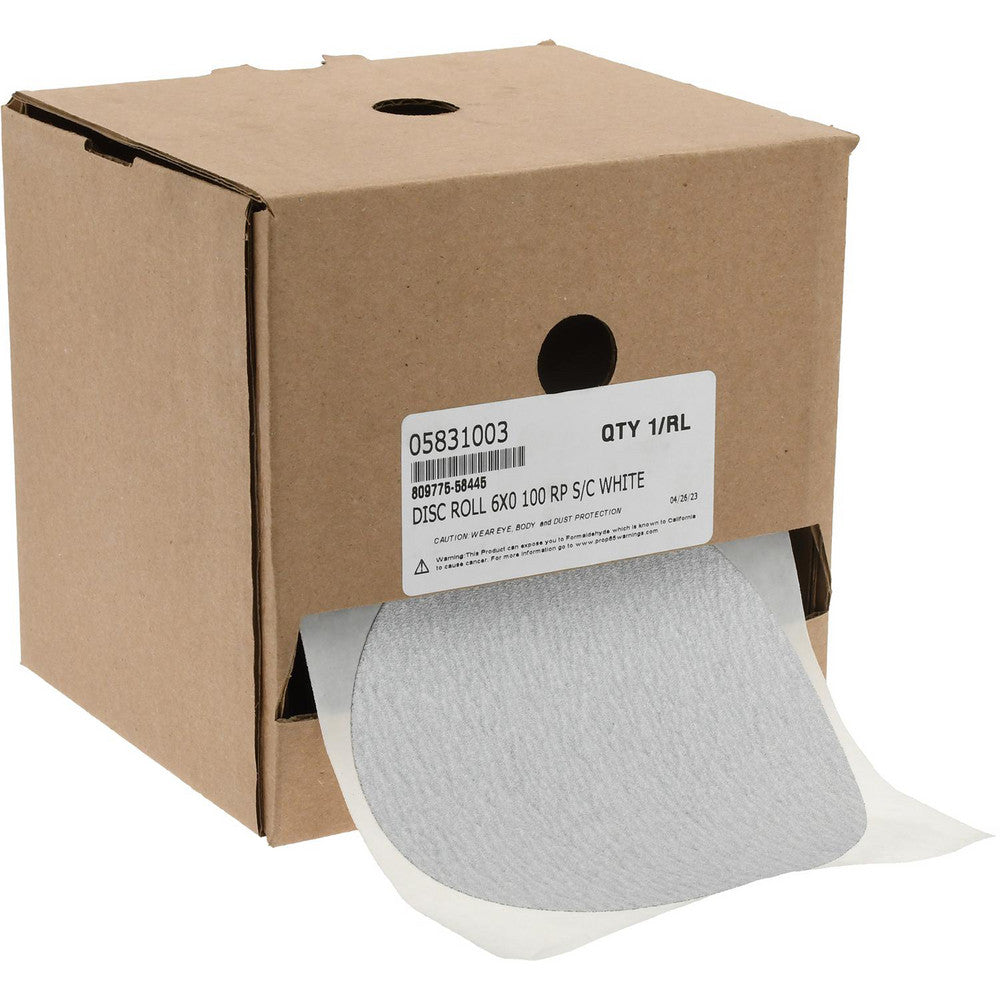 Global Abrasive 809775-58445 PSA Disc Roll 6" Disc Dia, 100 Grit, Silicon Carbide