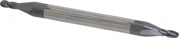 Kyocera SGS Precision Tools 31220 Ball End Mill 0.0625" Dia, 0.125" LOC, 4 Flute, Solid Carbide