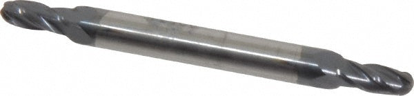 Kyocera SGS Precision Tools 31225 Ball End Mill 0.1406" Dia, 0.3125" LOC, 4 Flute, Solid Carbide