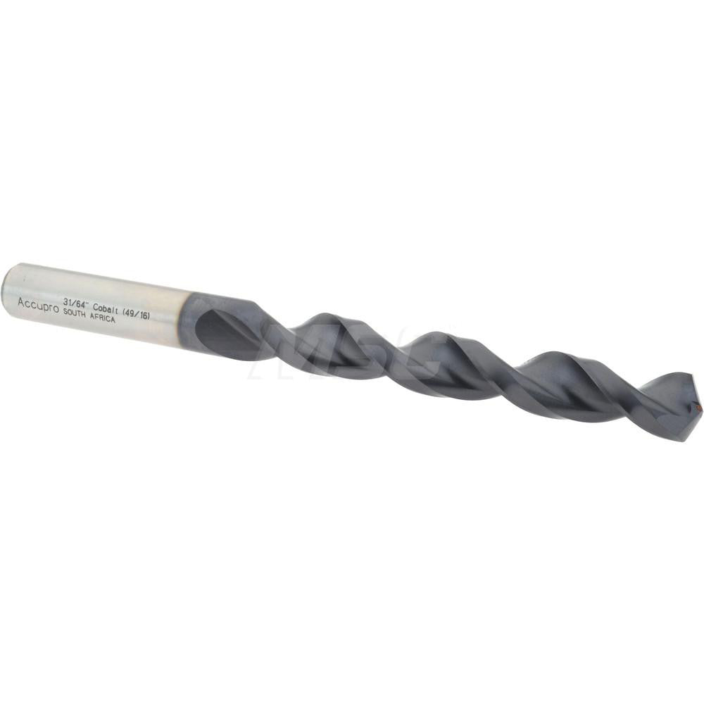 Accupro 1641229A-AC Jobber Length Drill Bit 31/64" Dia, 130 °, Cobalt