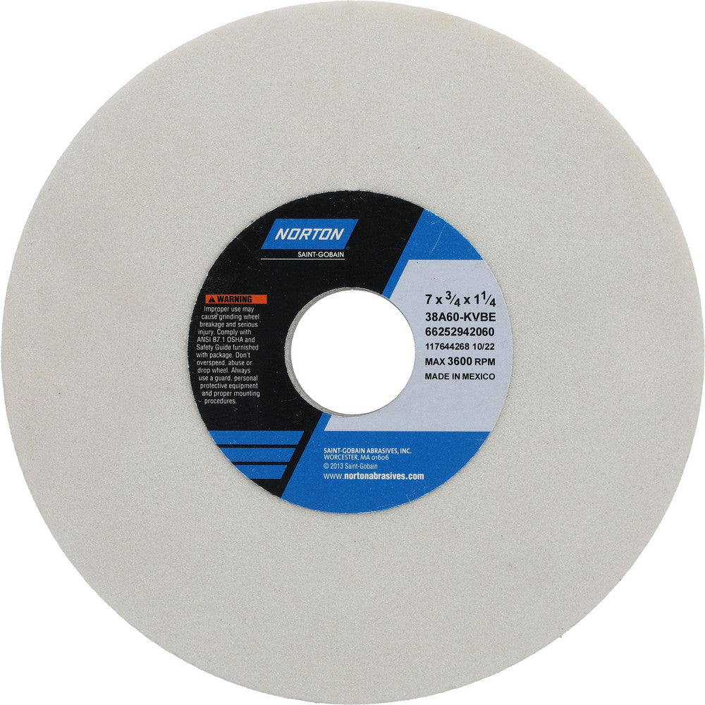 Norton 66252942060 Surface Grinding Wheel 7" Dia, 3/4" Thick, 1-1/4" Hole, 60 Grit, K Hardness