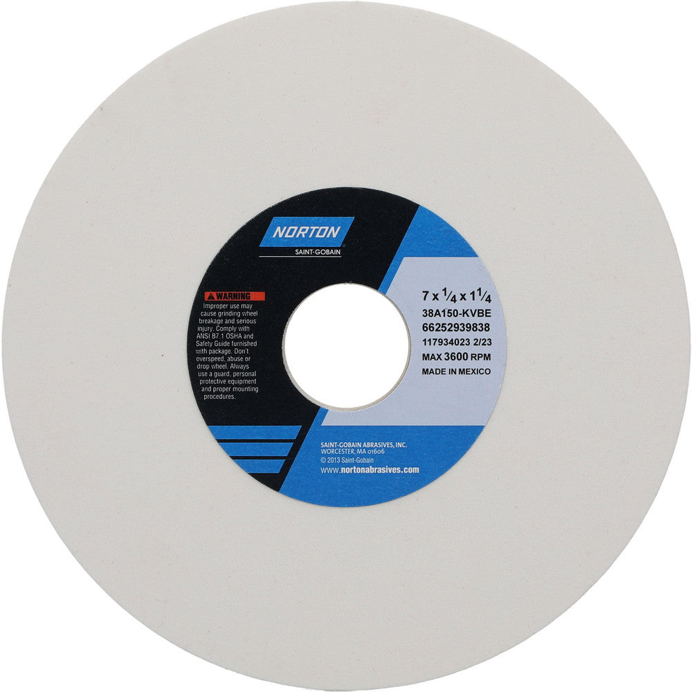Norton 66252939838 Surface Grinding Wheel 7" Dia, 1/4" Thick, 1-1/4" Hole, 150 Grit, K Hardness