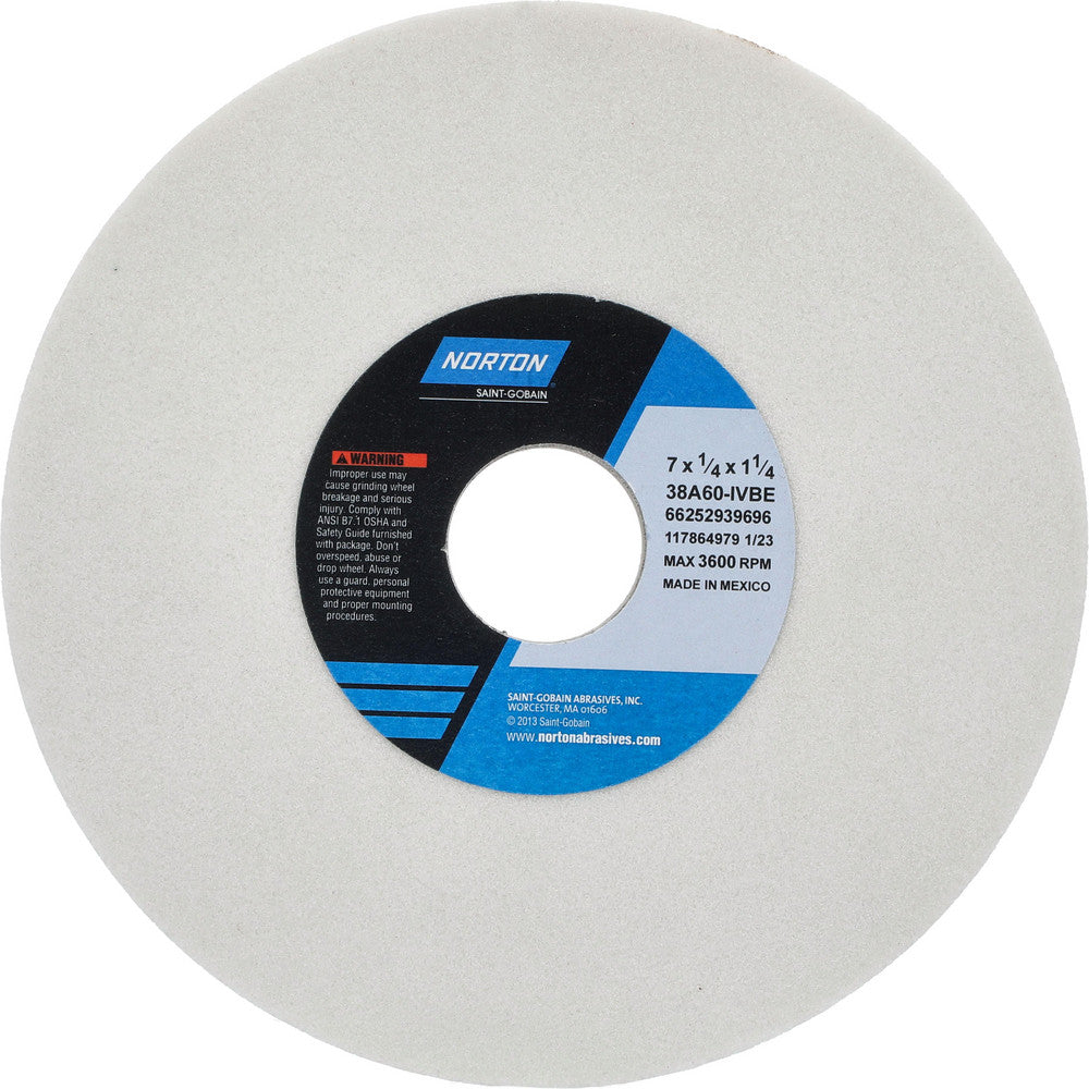 Norton 66252939696 Surface Grinding Wheel 7" Dia, 1/4" Thick, 1-1/4" Hole, 60 Grit, I Hardness